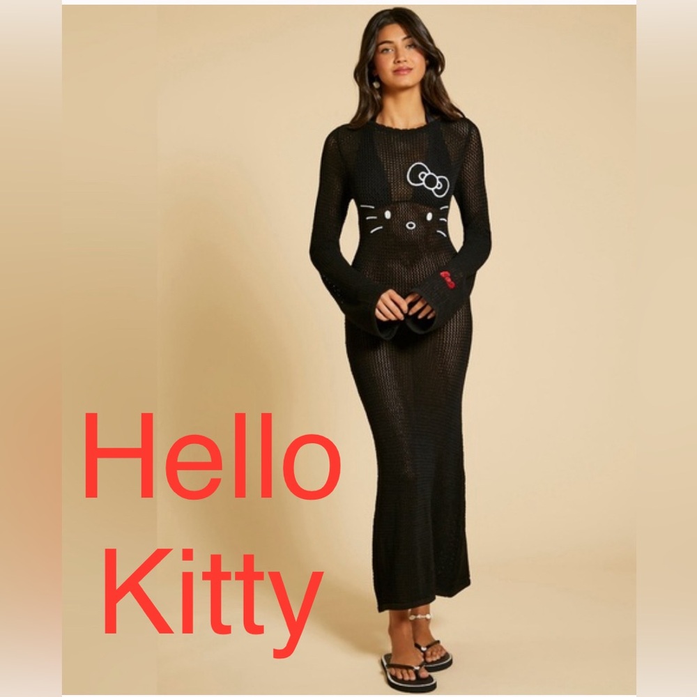 Sanrio- Hello Kitty Crochet Midi Dress/ CoverUp